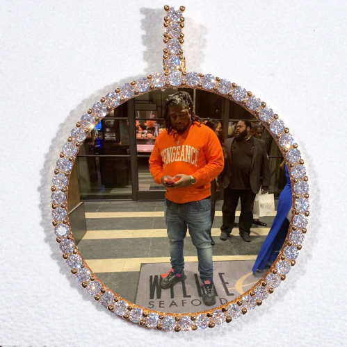 LARGE 3D CIRCLE CUSTOM PICTURE PENDANT