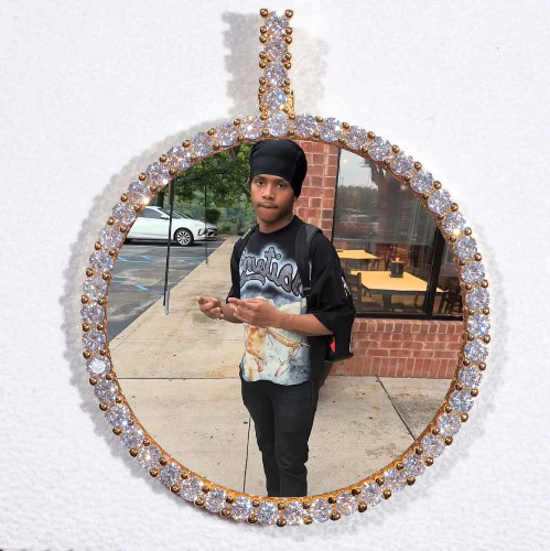 LARGE 3D CIRCLE CUSTOM PICTURE PENDANT