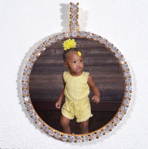 LARGE 3D CIRCLE CUSTOM PICTURE PENDANT