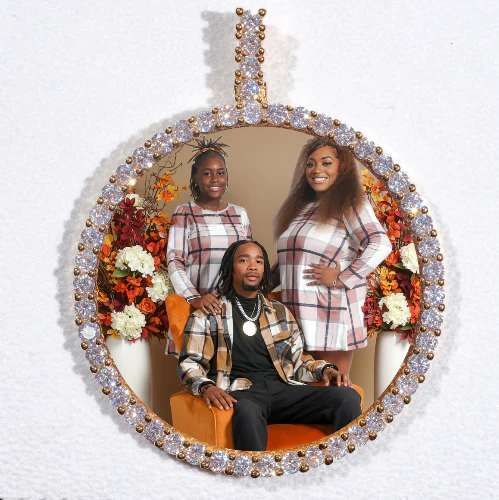 LARGE 3D CIRCLE CUSTOM PICTURE PENDANT