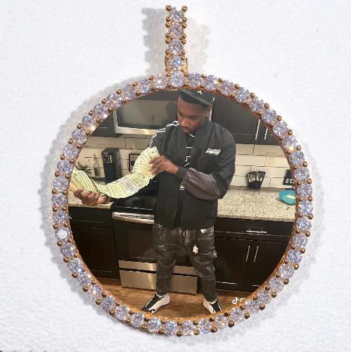 LARGE 3D CIRCLE CUSTOM PICTURE PENDANT