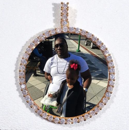 LARGE 3D CIRCLE CUSTOM PICTURE PENDANT