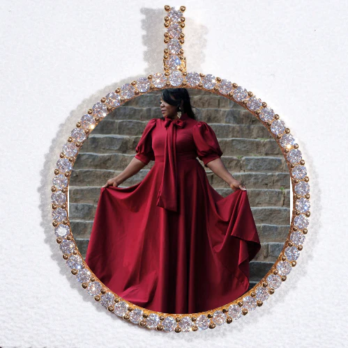 LARGE 3D CIRCLE CUSTOM PICTURE PENDANT