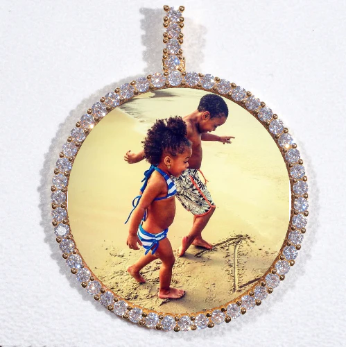 LARGE 3D CIRCLE CUSTOM PICTURE PENDANT