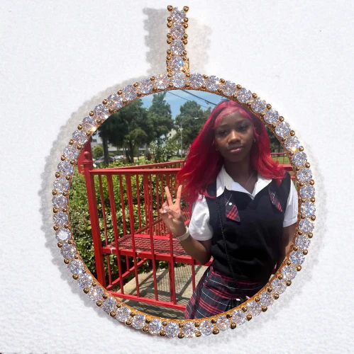 LARGE 3D CIRCLE CUSTOM PICTURE PENDANT