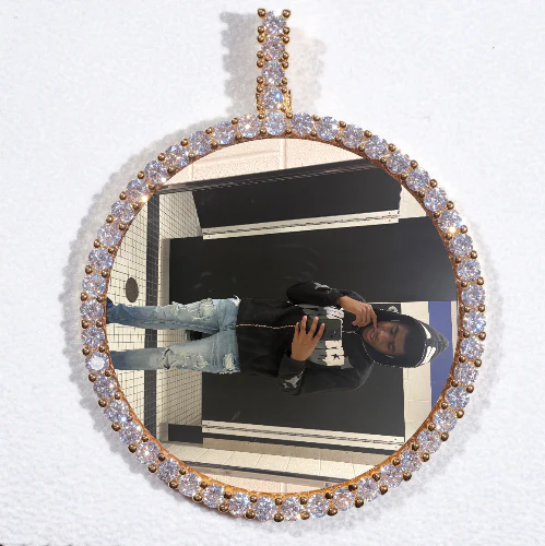 LARGE 3D CIRCLE CUSTOM PICTURE PENDANT