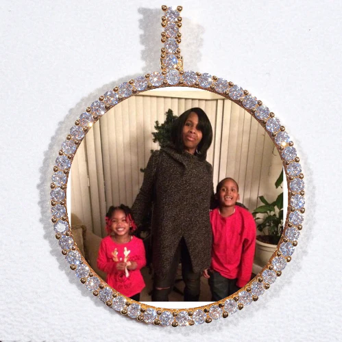 LARGE 3D CIRCLE CUSTOM PICTURE PENDANT