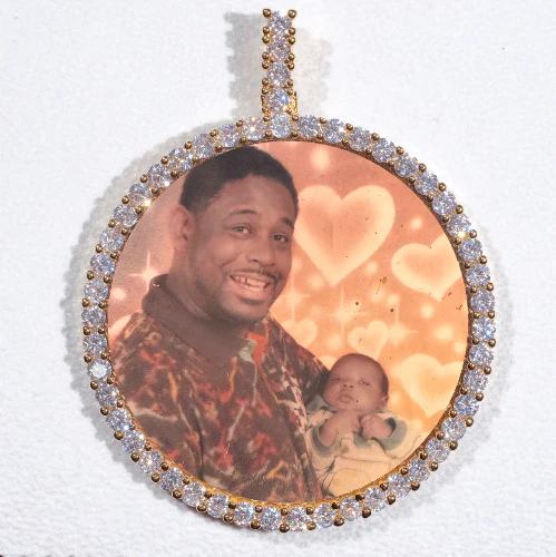 LARGE 3D CIRCLE CUSTOM PICTURE PENDANT