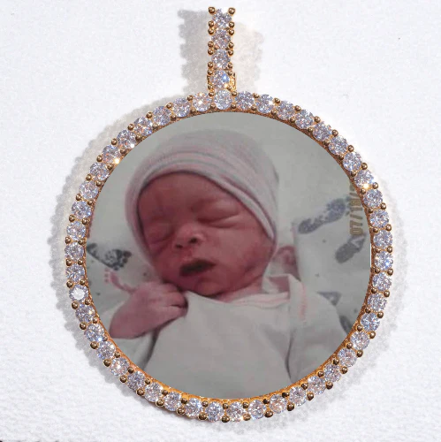 LARGE 3D CIRCLE CUSTOM PICTURE PENDANT