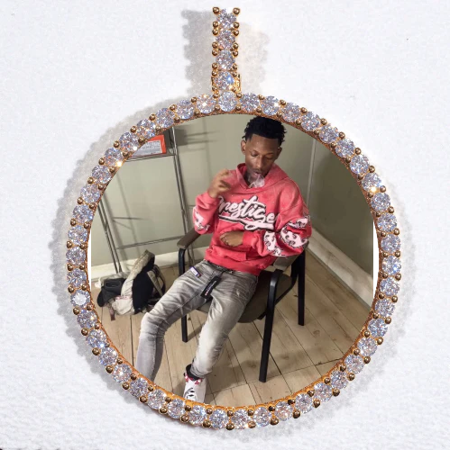 LARGE 3D CIRCLE CUSTOM PICTURE PENDANT