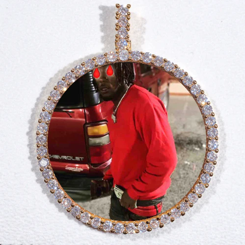 LARGE 3D CIRCLE CUSTOM PICTURE PENDANT