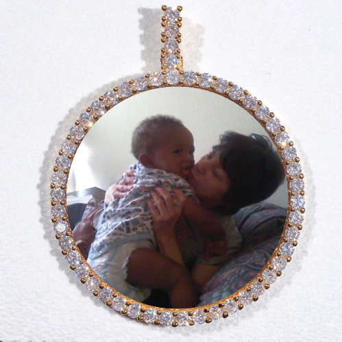 LARGE 3D CIRCLE CUSTOM PICTURE PENDANT