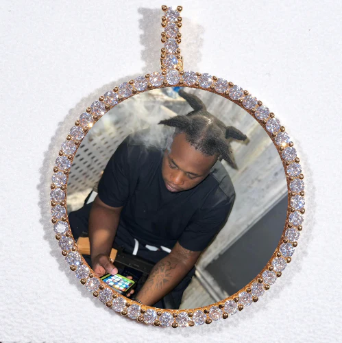LARGE 3D CIRCLE CUSTOM PICTURE PENDANT