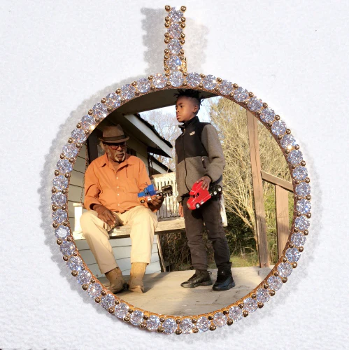LARGE 3D CIRCLE CUSTOM PICTURE PENDANT