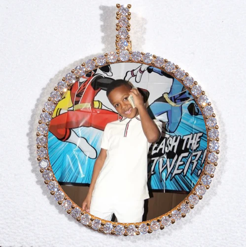 LARGE 3D CIRCLE CUSTOM PICTURE PENDANT