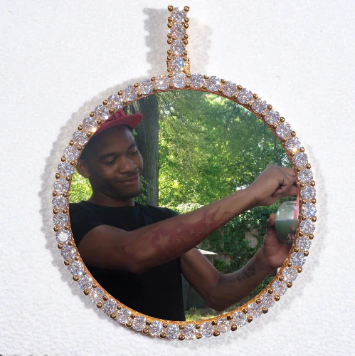 LARGE 3D CIRCLE CUSTOM PICTURE PENDANT
