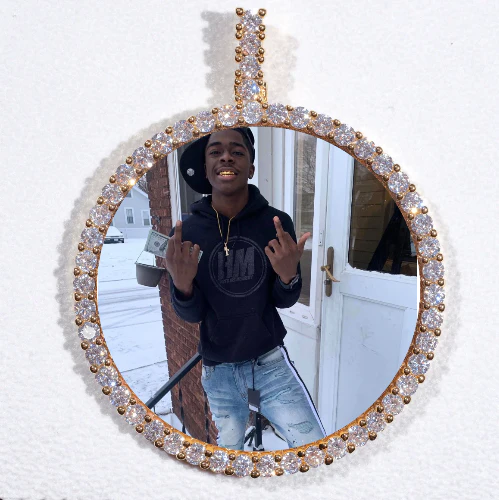 LARGE 3D CIRCLE CUSTOM PICTURE PENDANT
