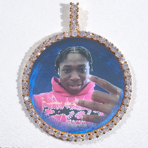 LARGE 3D CIRCLE CUSTOM PICTURE PENDANT