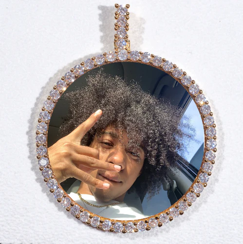 LARGE 3D CIRCLE CUSTOM PICTURE PENDANT