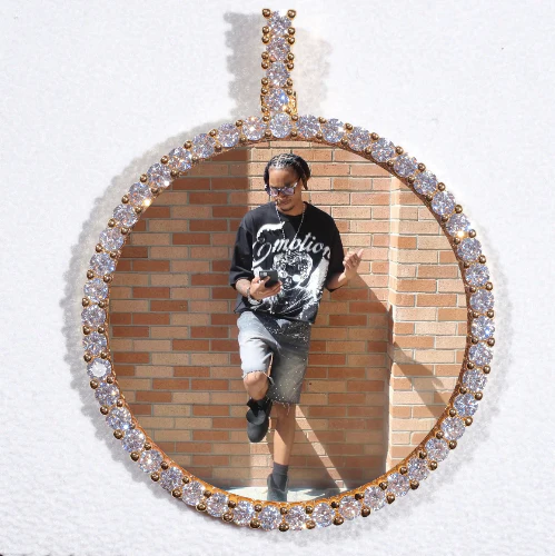 LARGE 3D CIRCLE CUSTOM PICTURE PENDANT