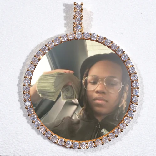 LARGE 3D CIRCLE CUSTOM PICTURE PENDANT