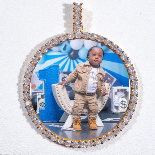 LARGE 3D CIRCLE CUSTOM PICTURE PENDANT