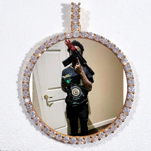 LARGE 3D CIRCLE CUSTOM PICTURE PENDANT