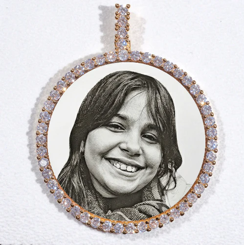 LARGE 3D CIRCLE CUSTOM PICTURE PENDANT