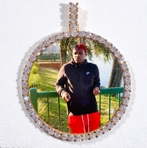 LARGE 3D CIRCLE CUSTOM PICTURE PENDANT