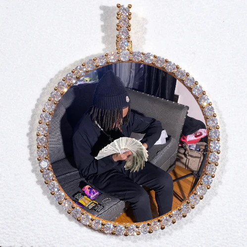 LARGE 3D CIRCLE CUSTOM PICTURE PENDANT