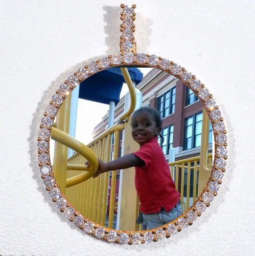 LARGE 3D CIRCLE CUSTOM PICTURE PENDANT
