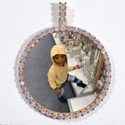 LARGE 3D CIRCLE CUSTOM PICTURE PENDANT