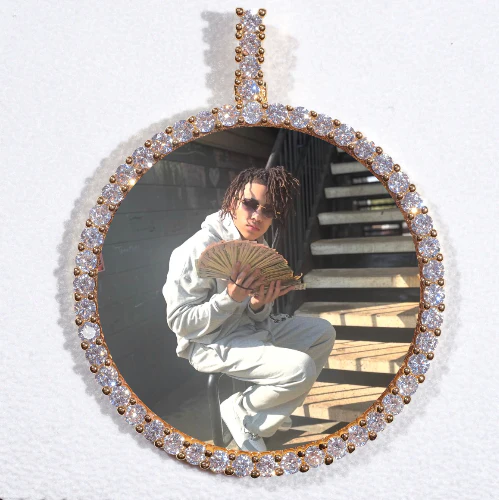 LARGE 3D CIRCLE CUSTOM PICTURE PENDANT