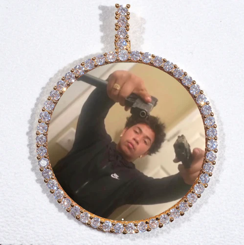 LARGE 3D CIRCLE CUSTOM PICTURE PENDANT