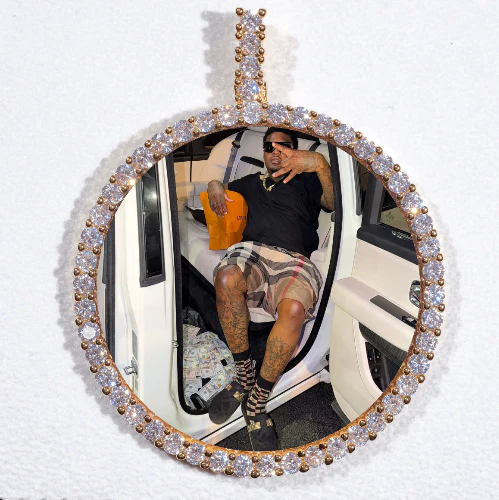 LARGE 3D CIRCLE CUSTOM PICTURE PENDANT