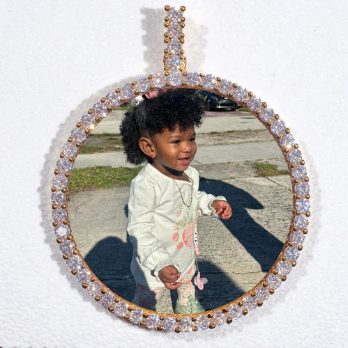 LARGE 3D CIRCLE CUSTOM PICTURE PENDANT
