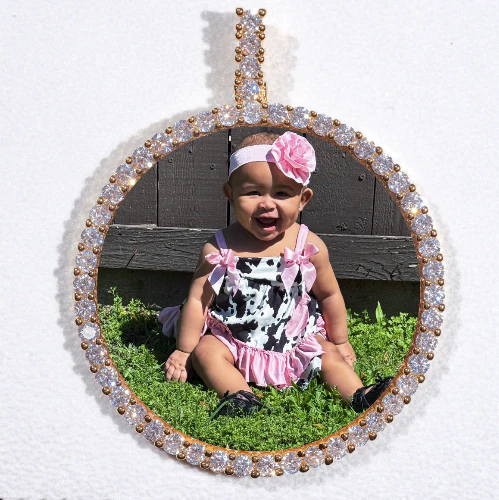 LARGE 3D CIRCLE CUSTOM PICTURE PENDANT