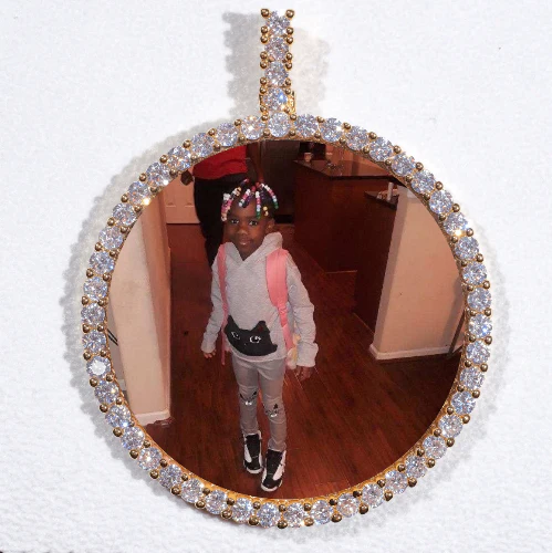 LARGE 3D CIRCLE CUSTOM PICTURE PENDANT