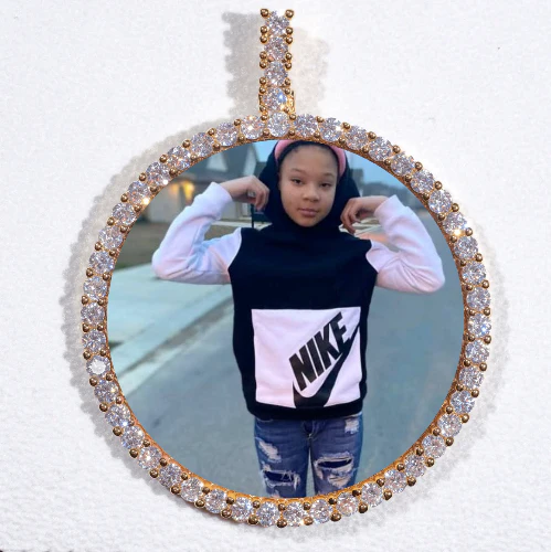 LARGE 3D CIRCLE CUSTOM PICTURE PENDANT