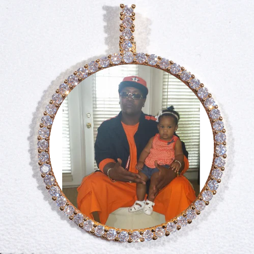 LARGE 3D CIRCLE CUSTOM PICTURE PENDANT