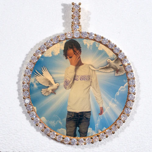 LARGE 3D CIRCLE CUSTOM PICTURE PENDANT
