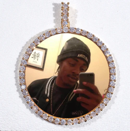 LARGE 3D CIRCLE CUSTOM PICTURE PENDANT