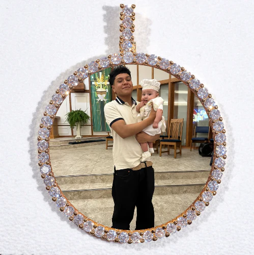 LARGE 3D CIRCLE CUSTOM PICTURE PENDANT