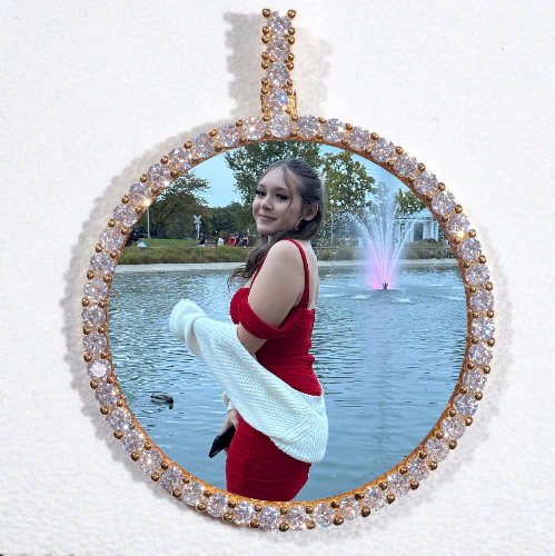 LARGE 3D CIRCLE CUSTOM PICTURE PENDANT