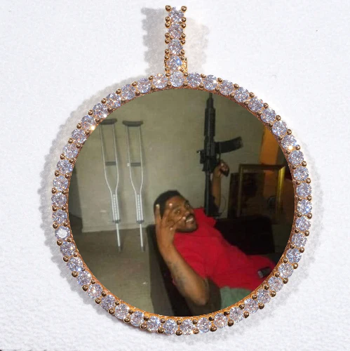 LARGE 3D CIRCLE CUSTOM PICTURE PENDANT