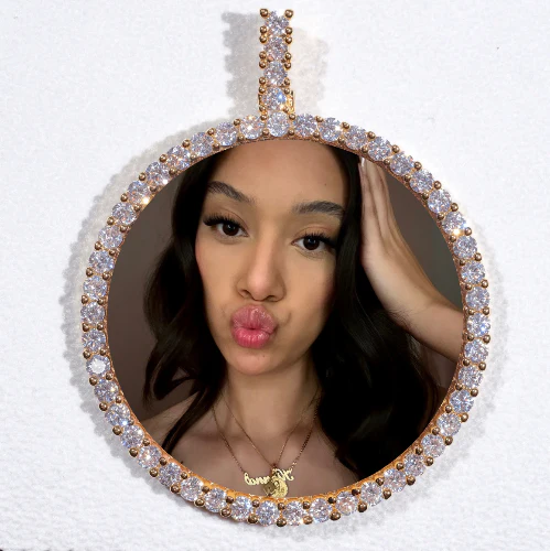 LARGE 3D CIRCLE CUSTOM PICTURE PENDANT