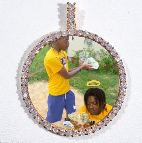 LARGE 3D CIRCLE CUSTOM PICTURE PENDANT