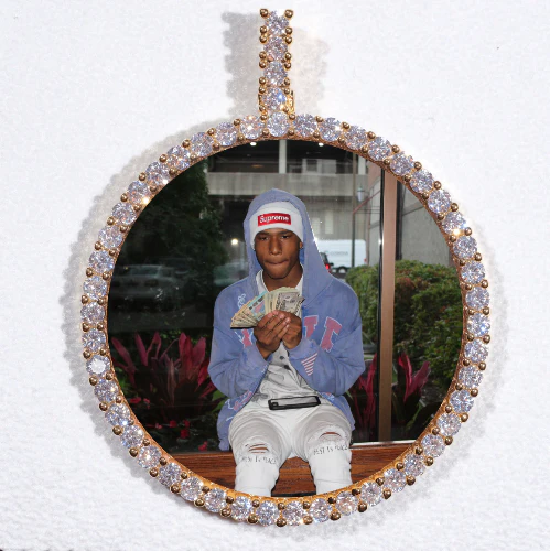 LARGE 3D CIRCLE CUSTOM PICTURE PENDANT
