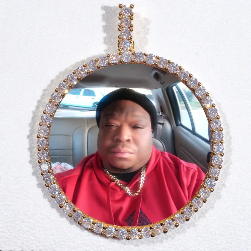 LARGE 3D CIRCLE CUSTOM PICTURE PENDANT