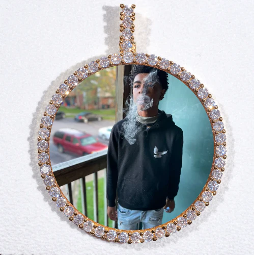 LARGE 3D CIRCLE CUSTOM PICTURE PENDANT